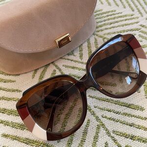 Chloe Two-Tone Brown and Cream Sunglasses